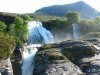 Waterfall and mountains